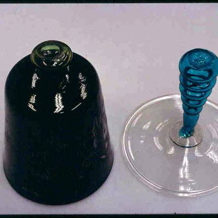 Detail of a Venetian glass in two parts, the cup and the stand