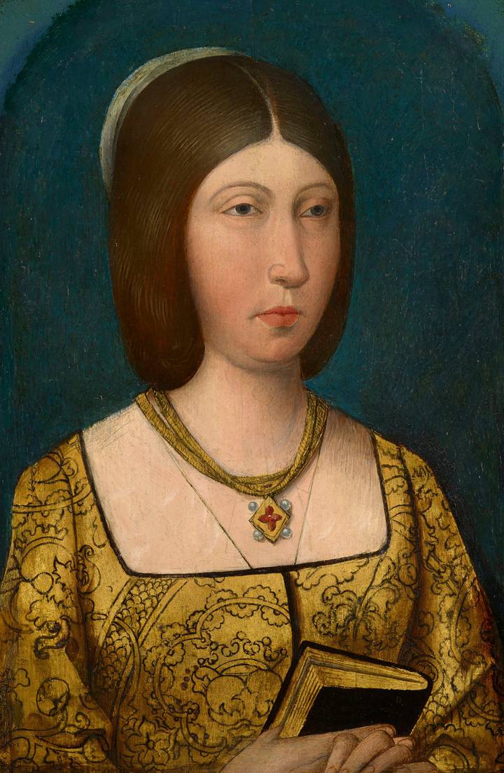 Spanish School, Queen Isabella I of Spain, Queen of Castile, Spanish school 15th century, c. 1470–-1520. Royal Collection Trust (RCIN 403445)
