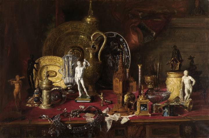 Blaise-Alexandre Desgoffe, Objects of Ancient Art in the Collection of Sir Richard Wallace in London, 1880. Oil on canvas, 100 x 150.5 cm. Staatliche Kunsthalle Karlsruhe