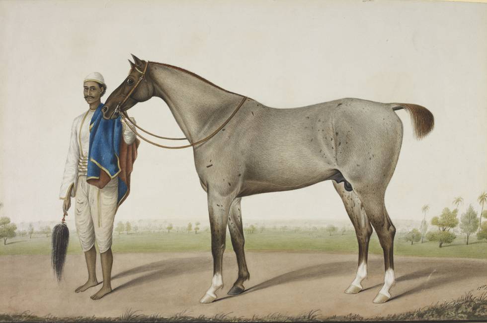 A painting of a man and a horse