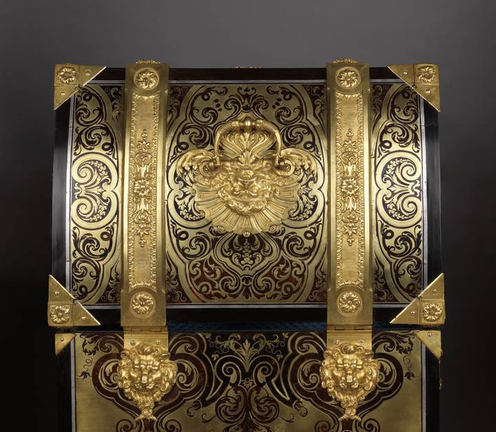 Detail, Workshop of André-Charles Boulle, Coffer on a Stand, about 1700 (F412).