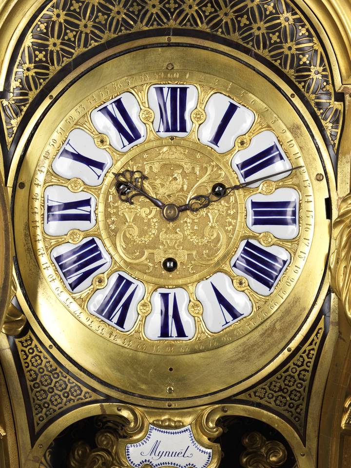 Detail, Attributed to André-Charles Boulle, Pedastal Clock, about 1720-25 (F42).