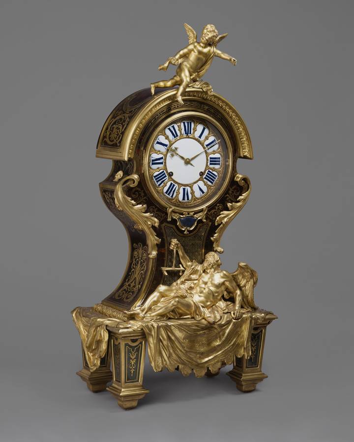 Attributed to André-Charles Boulle, Pedastal Clock, about 1720-25 (F43).