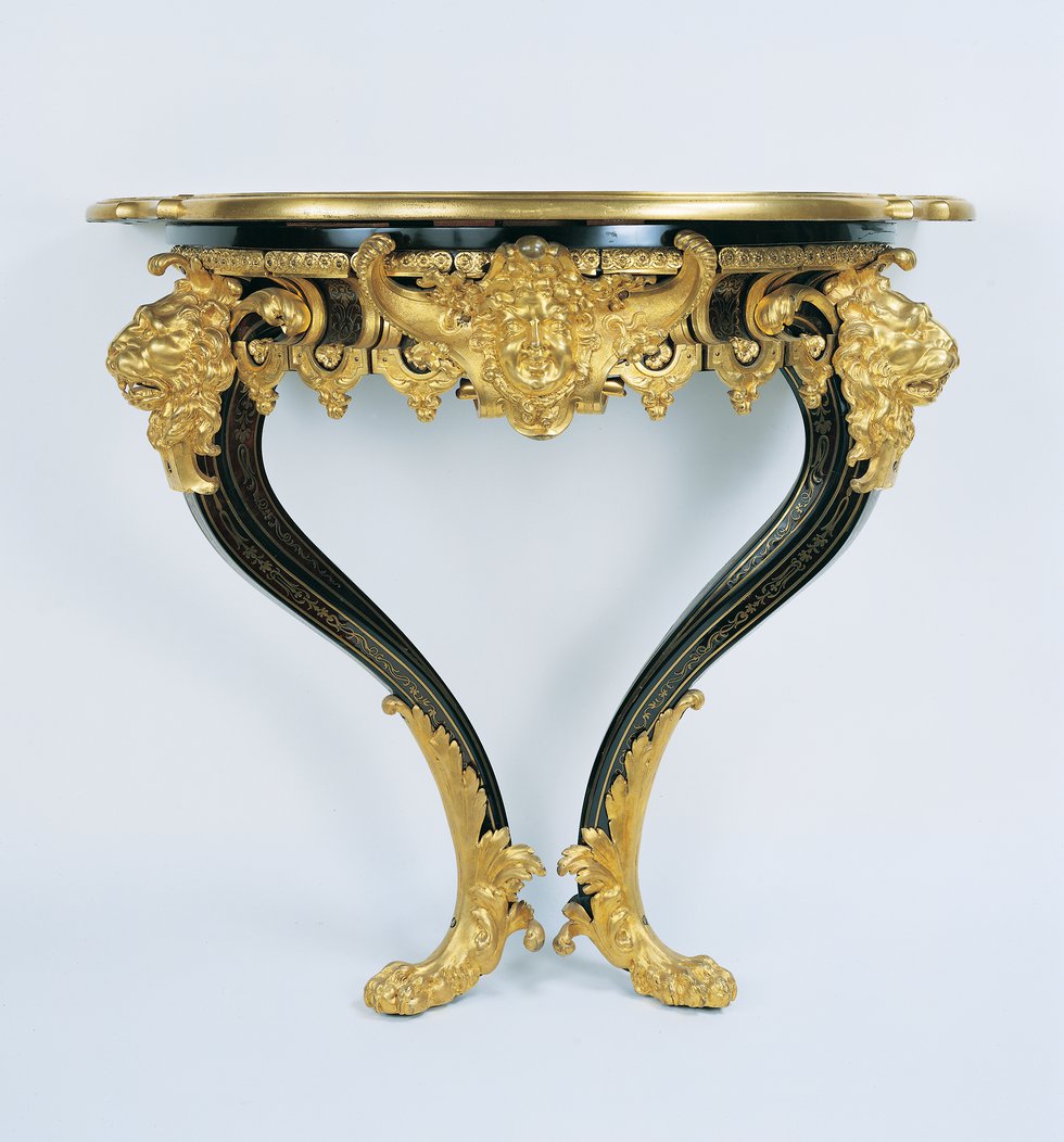 An image of a marquetry console table