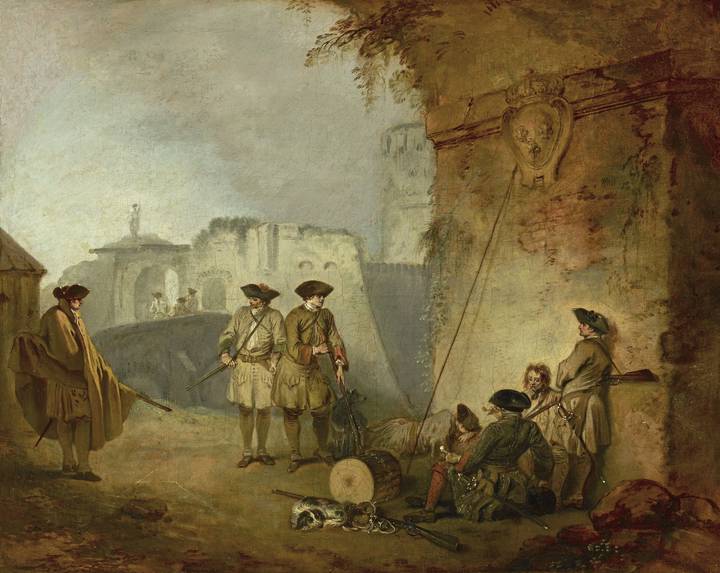 Antoine Watteau, The Portal of Valenciennes, c. 1710−11. The Frick Collection, New York, Purchased with funds from the bequest of Arthemise Redpath, 1991 (1991.1.173). Copyright The Frick Collection.