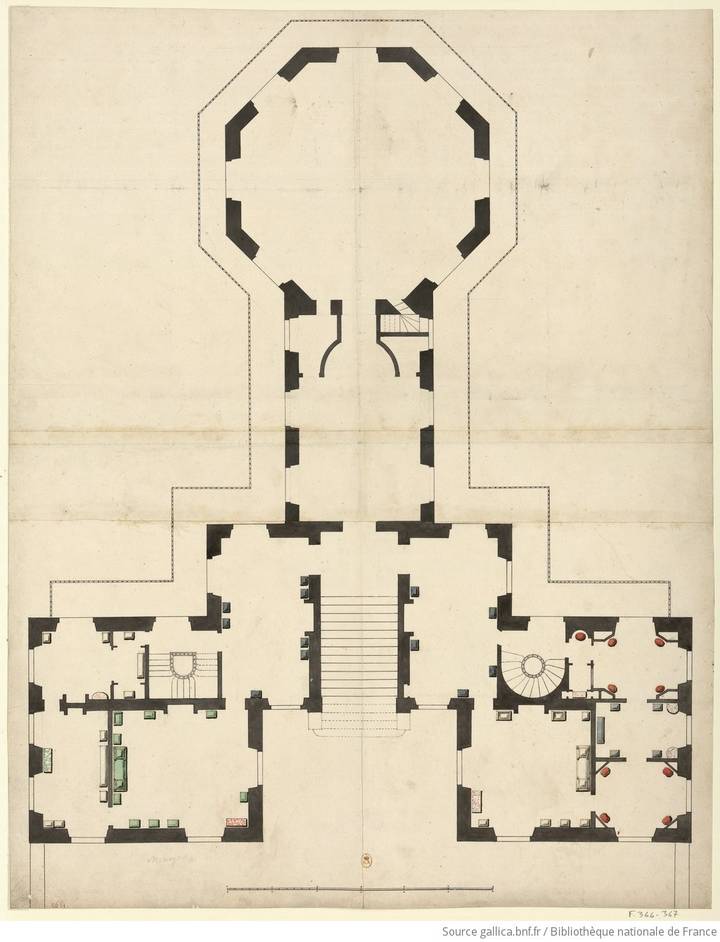 Floorplan of the Ménagerie, 1701. Bibliothèque nationale de France. © Bibliothèque nationale de France, Paris.