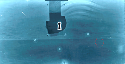 X-Ray image of a drawer front.