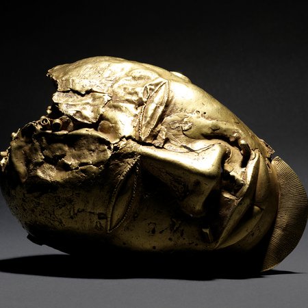 An image of a gold trophy head