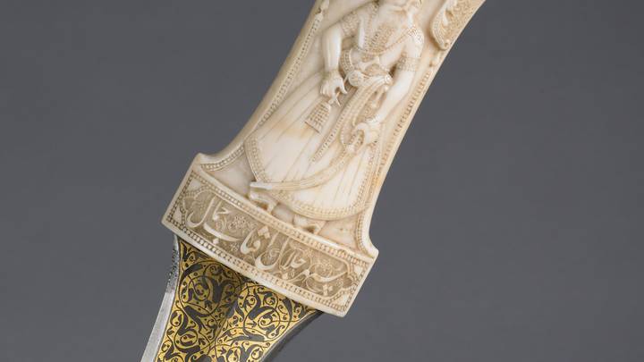 A detail of a dagger hilt