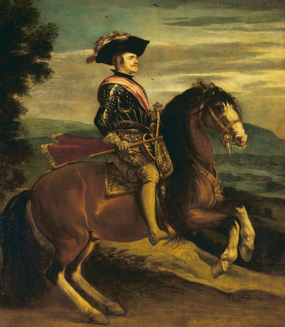 Seventeenth-century painting of an armoured man on a horse