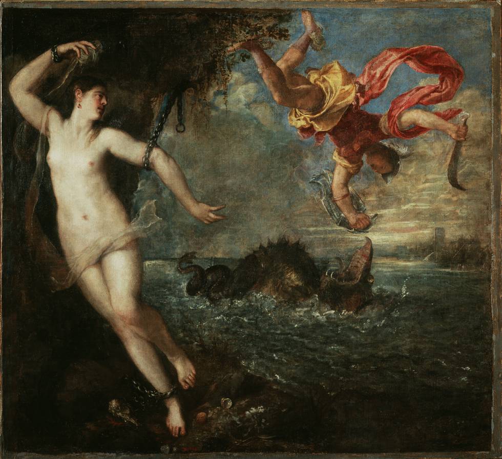 A painting of Perseus and Andromeda