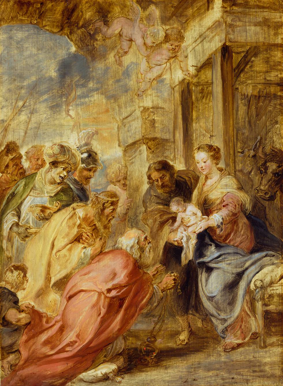 An oil sketch showing the Adoration of the Magi