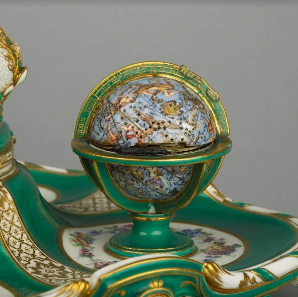 Detail of a porcelain inkstand